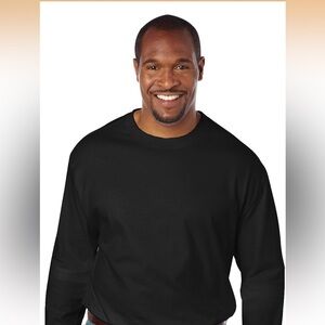 Harbor Bay by DXL Black 100% Cotton Long Sleeve Shirt Men SZ 4XL NWT Goth Casual